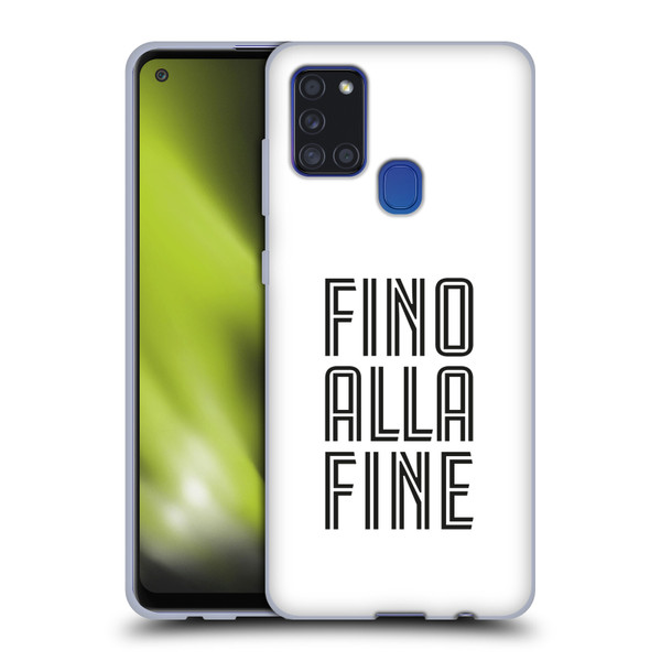 Juventus Football Club Type Fino Alla Fine White Soft Gel Case for Samsung Galaxy A21s (2020)