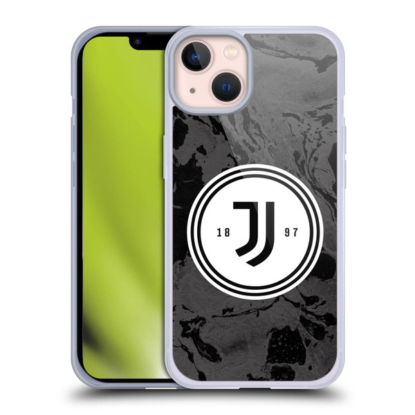 Juventus Football Club Art Monochrome Marble Logo Soft Gel Case for Apple iPhone 13