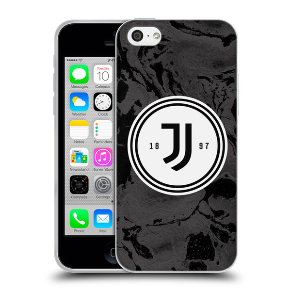 Juventus Football Club Art Monochrome Marble Logo Soft Gel Case for Apple iPhone 5c