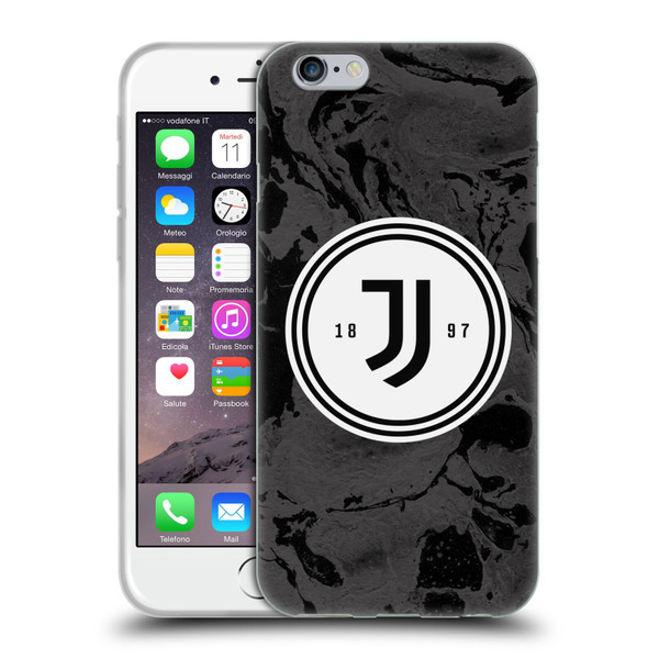 Juventus Football Club Art Monochrome Marble Logo Soft Gel Case for Apple iPhone 6 / iPhone 6s
