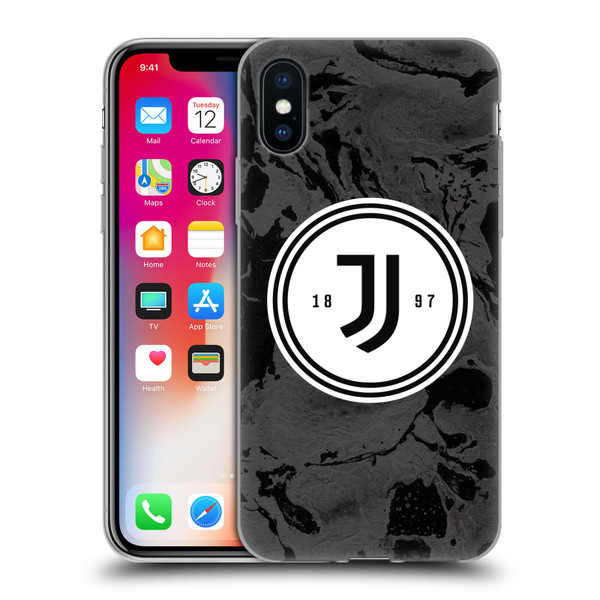 Juventus Football Club Art Monochrome Marble Logo Soft Gel Case for Apple iPhone X / iPhone XS