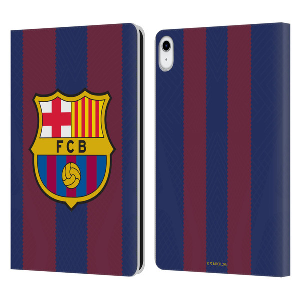 FC Barcelona 2023/24 Crest Kit Home Leather Book Wallet Case Cover For Apple iPad 10.9 (2022)