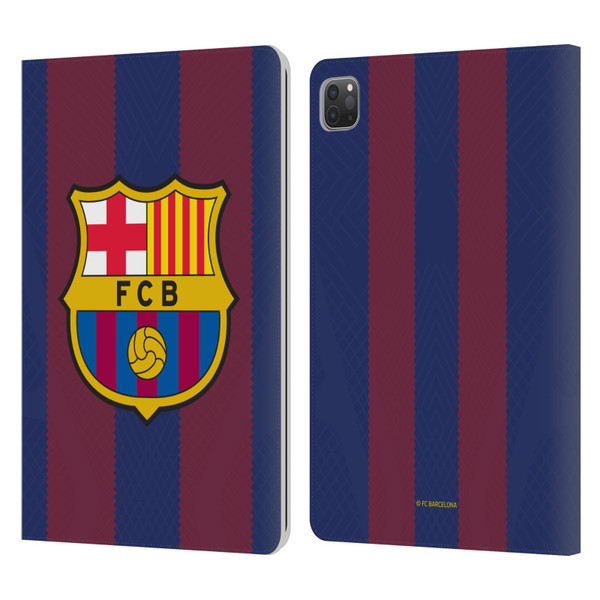 FC Barcelona 2023/24 Crest Kit Home Leather Book Wallet Case Cover For Apple iPad Pro 11 2020 / 2021 / 2022