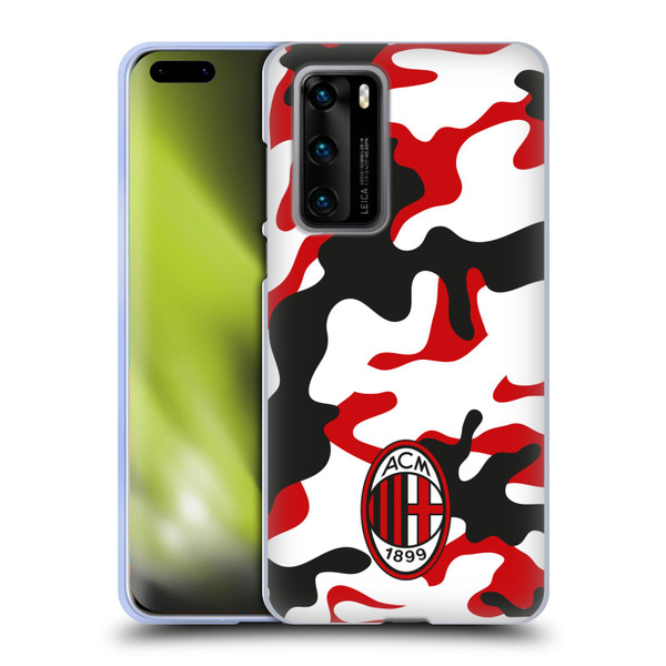 AC Milan Crest Patterns Camouflage Soft Gel Case for Huawei P40 5G