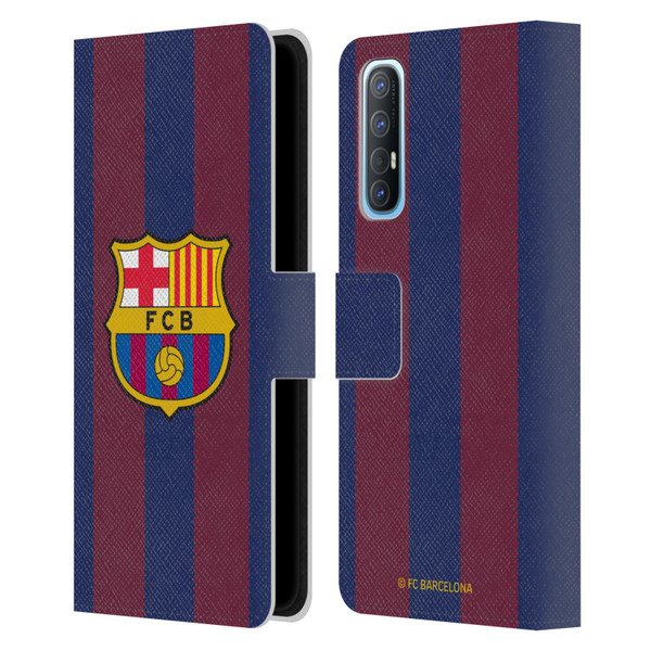 FC Barcelona 2023/24 Crest Kit Home Leather Book Wallet Case Cover For OPPO Find X2 Neo 5G