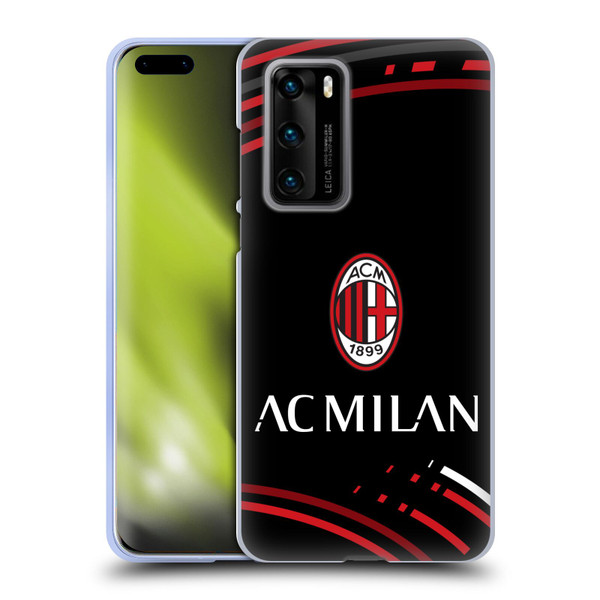 AC Milan Crest Patterns Curved Soft Gel Case for Huawei P40 5G