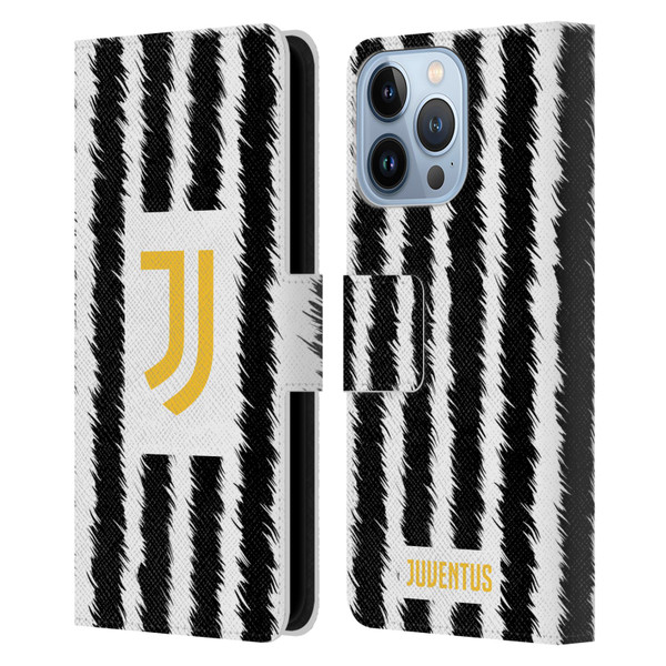 Juventus Football Club 2023/24 Match Kit Home Leather Book Wallet Case Cover For Apple iPhone 13 Pro