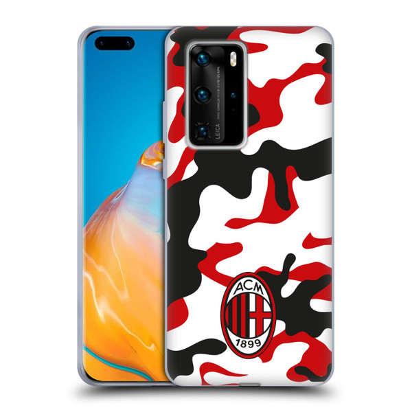 AC Milan Crest Patterns Camouflage Soft Gel Case for Huawei P40 Pro / P40 Pro Plus 5G