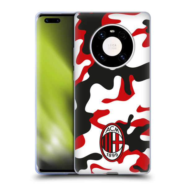 AC Milan Crest Patterns Camouflage Soft Gel Case for Huawei Mate 40 Pro 5G