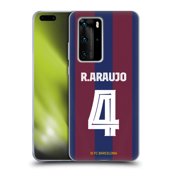 FC Barcelona 2023/24 Players Home Kit Ronald Araújo Soft Gel Case for Huawei P40 Pro / P40 Pro Plus 5G