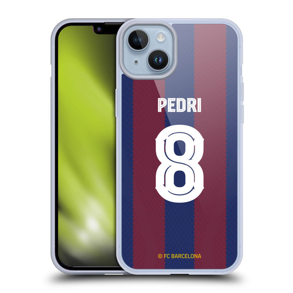 FC Barcelona 2023/24 Players Home Kit Pedri Soft Gel Case for Apple iPhone 14 Plus