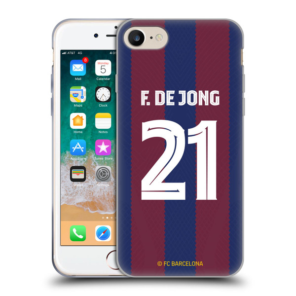 FC Barcelona 2023/24 Players Home Kit Frenkie de Jong Soft Gel Case for Apple iPhone 7 / 8 / SE 2020 & 2022