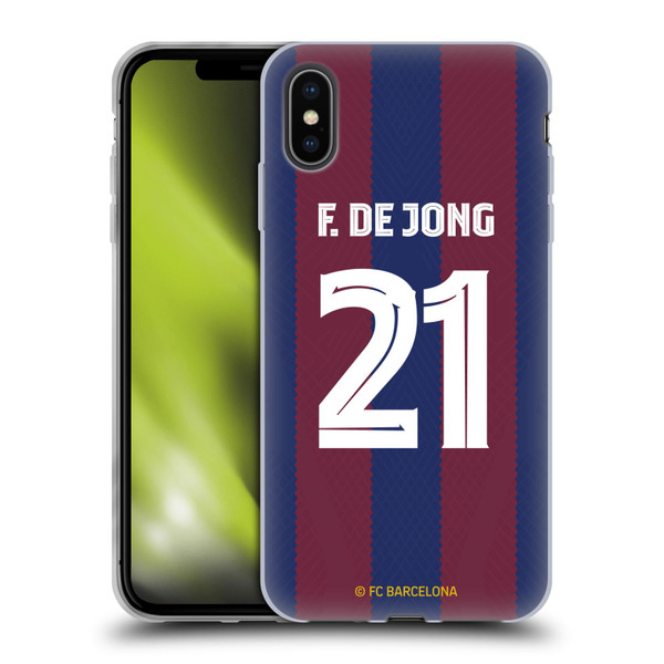 FC Barcelona 2023/24 Players Home Kit Frenkie de Jong Soft Gel Case for Apple iPhone XS Max