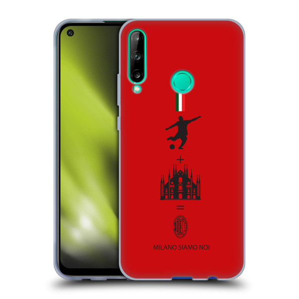AC Milan Crest Patterns Red Soft Gel Case for Huawei P40 lite E