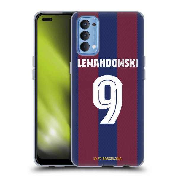 FC Barcelona 2023/24 Players Home Kit Robert Lewandowski Soft Gel Case for OPPO Reno 4 5G