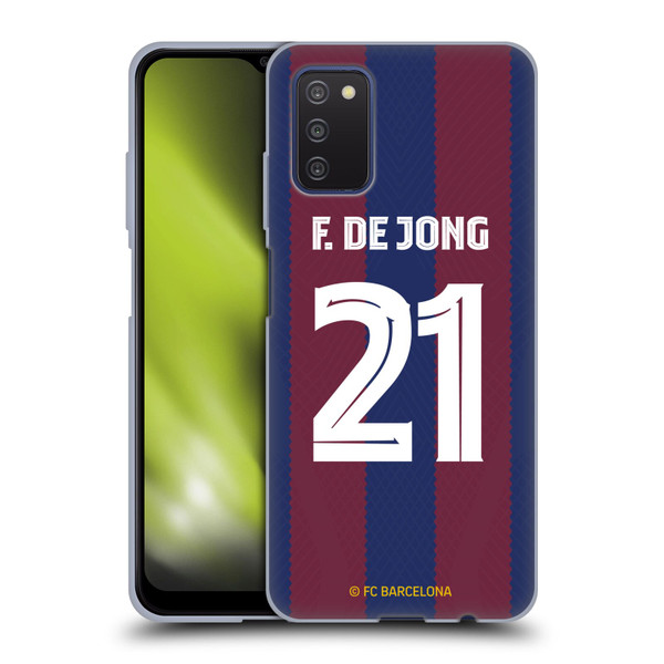 FC Barcelona 2023/24 Players Home Kit Frenkie de Jong Soft Gel Case for Samsung Galaxy A03s (2021)