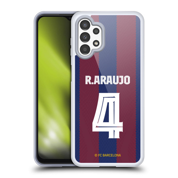 FC Barcelona 2023/24 Players Home Kit Ronald Araújo Soft Gel Case for Samsung Galaxy A13 (2022)