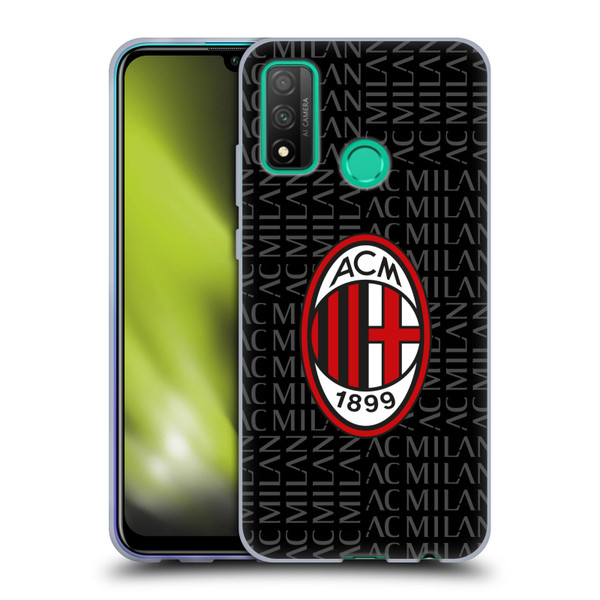 AC Milan Crest Patterns Red And Grey Soft Gel Case for Huawei P Smart (2020)