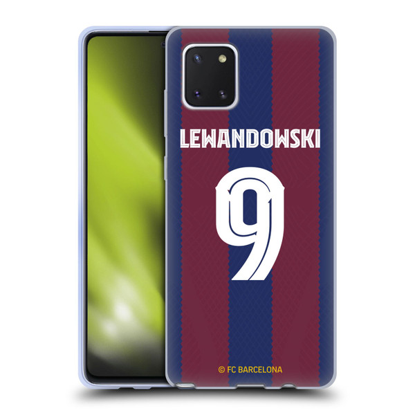 FC Barcelona 2023/24 Players Home Kit Robert Lewandowski Soft Gel Case for Samsung Galaxy Note10 Lite