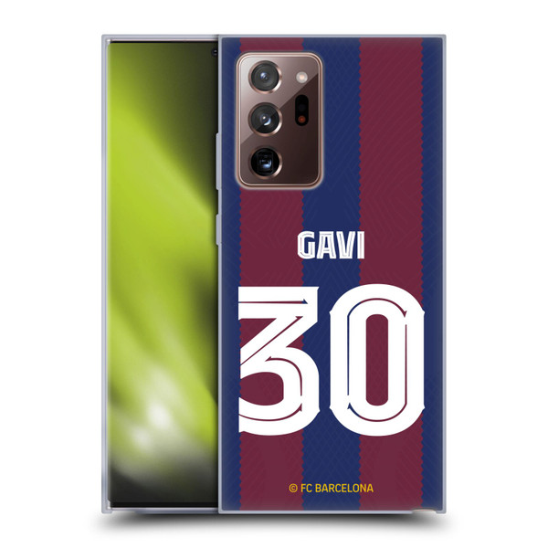 FC Barcelona 2023/24 Players Home Kit Gavi Soft Gel Case for Samsung Galaxy Note20 Ultra / 5G