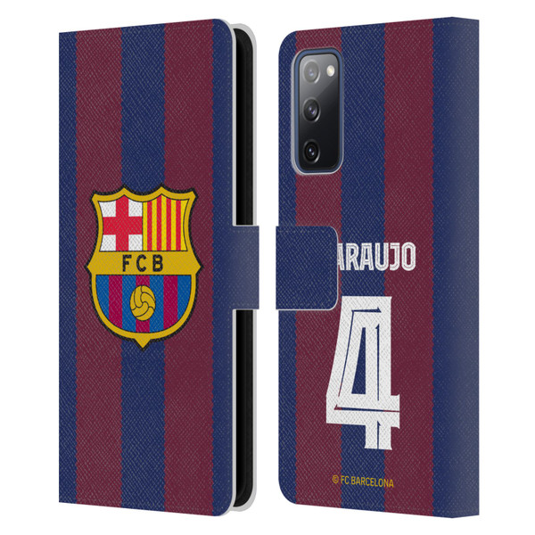 FC Barcelona 2023/24 Players Home Kit Ronald Araújo Leather Book Wallet Case Cover For Samsung Galaxy S20 FE / 5G