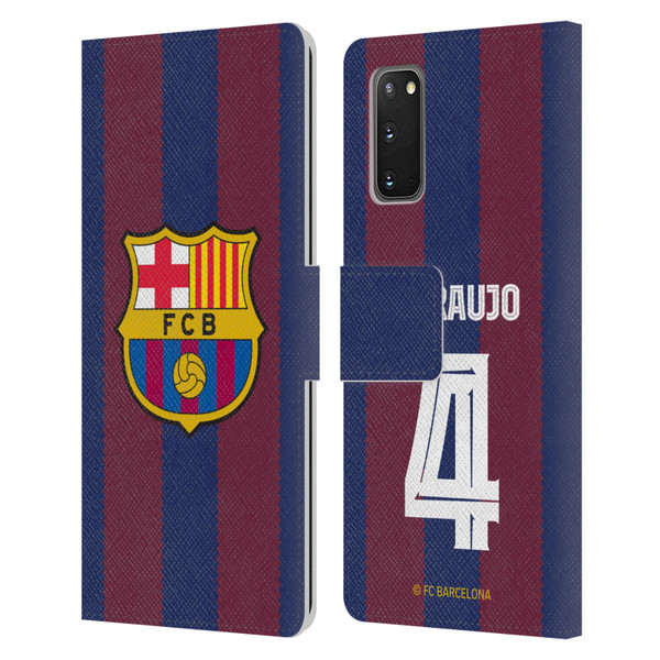 FC Barcelona 2023/24 Players Home Kit Ronald Araújo Leather Book Wallet Case Cover For Samsung Galaxy S20 / S20 5G