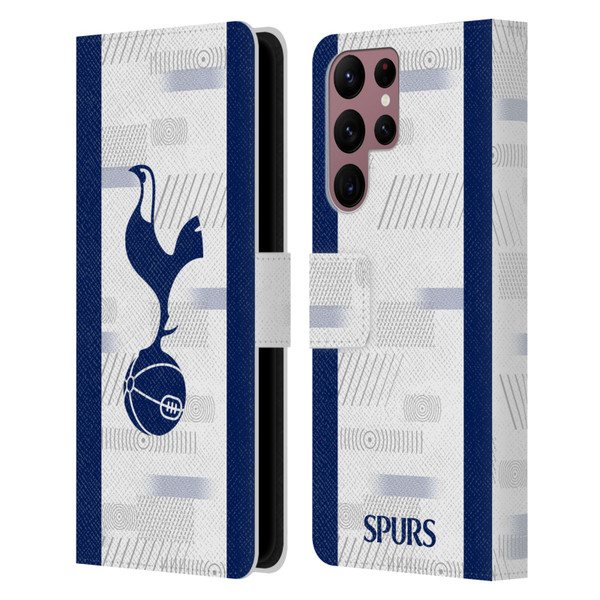 Tottenham Hotspur F.C. 2023/24 Badge Home Kit Leather Book Wallet Case Cover For Samsung Galaxy S22 Ultra 5G
