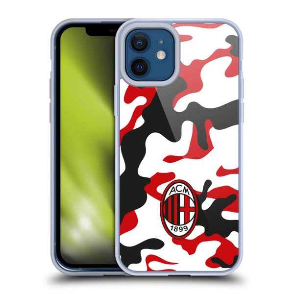 AC Milan Crest Patterns Camouflage Soft Gel Case for Apple iPhone 12 / iPhone 12 Pro & MagSafe