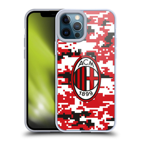 AC Milan Crest Patterns Digital Camouflage Soft Gel Case for Apple iPhone 12 Pro Max & MagSafe