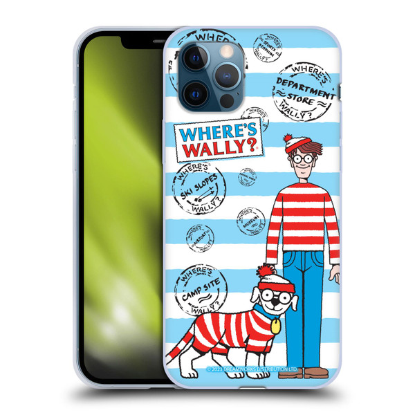 Where's Wally? Graphics Stripes Blue Soft Gel Case for Apple iPhone 12 / iPhone 12 Pro
