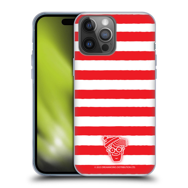 Where's Wally? Graphics Stripes Red Soft Gel Case for Apple iPhone 14 Pro Max