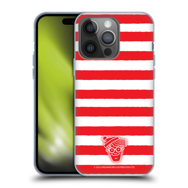 Where's Wally? Graphics Stripes Red Soft Gel Case for Apple iPhone 14 Pro