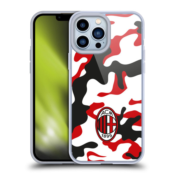 AC Milan Crest Patterns Camouflage Soft Gel Case for Apple iPhone 13 Pro Max & MagSafe