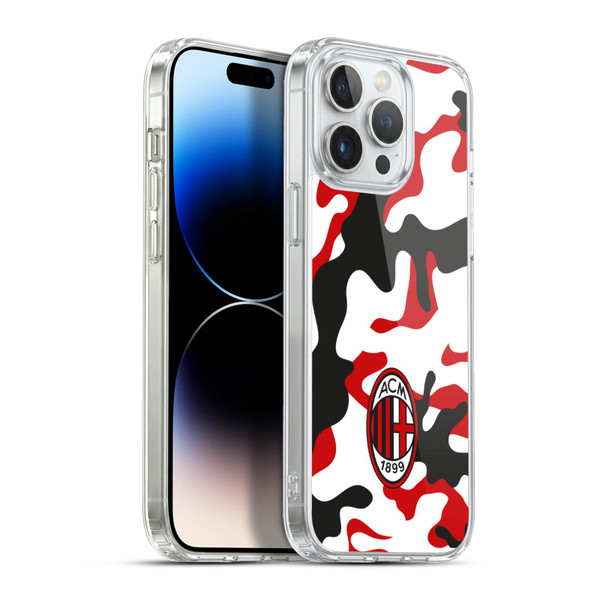 AC Milan Crest Patterns Camouflage Soft Gel Case for Apple iPhone 13 Pro Max & MagSafe