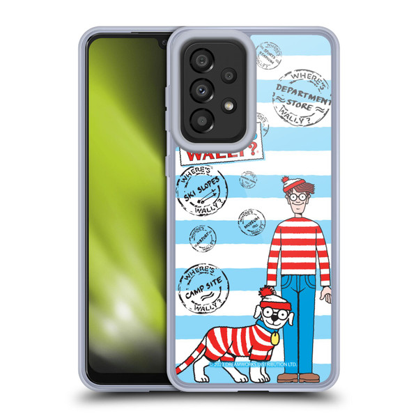 Where's Wally? Graphics Stripes Blue Soft Gel Case for Samsung Galaxy A33 5G (2022)