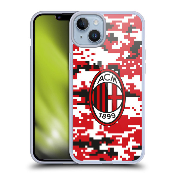AC Milan Crest Patterns Digital Camouflage Soft Gel Case for Apple iPhone 14 Plus & MagSafe