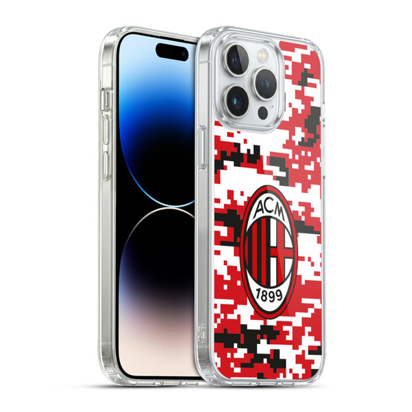 AC Milan Crest Patterns Digital Camouflage Soft Gel Case for Apple iPhone 14 Pro Max & MagSafe