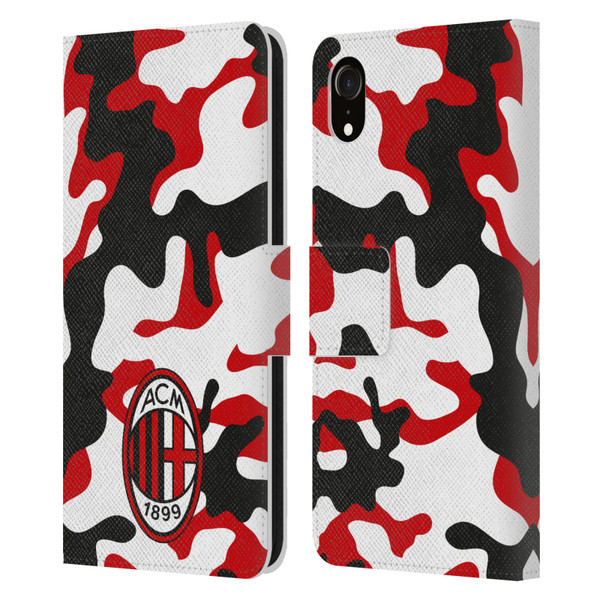 AC Milan Crest Patterns Camouflage Leather Book Wallet Case Cover For Apple iPhone XR