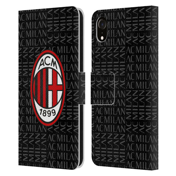 AC Milan Crest Patterns Red And Grey Leather Book Wallet Case Cover For Apple iPhone XR