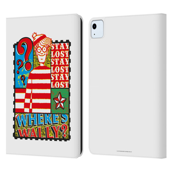 Where's Wally? Graphics Stay Lost Leather Book Wallet Case Cover For Apple iPad Air 2020 / 2022