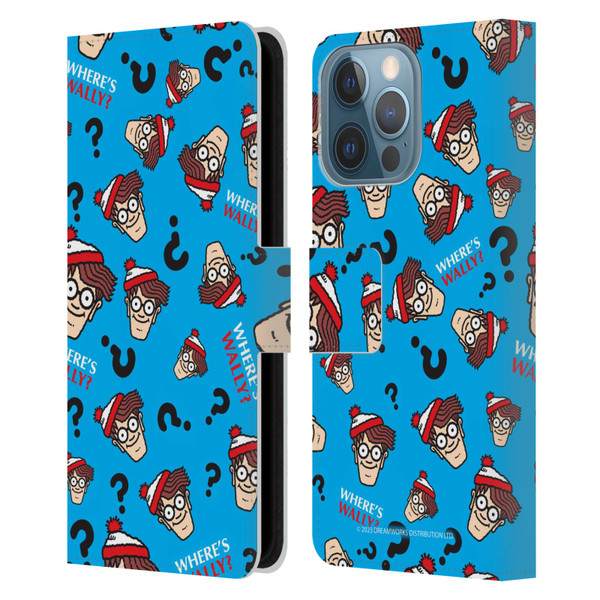 Where's Wally? Graphics Head Pattern Leather Book Wallet Case Cover For Apple iPhone 13 Pro