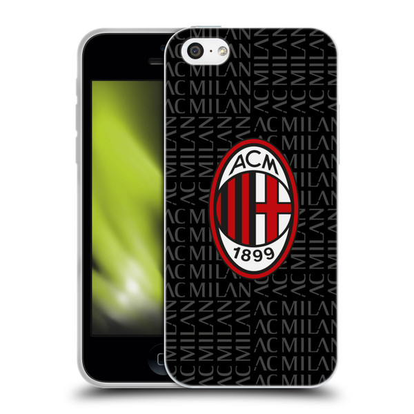 AC Milan Crest Patterns Red And Grey Soft Gel Case for Apple iPhone 5c