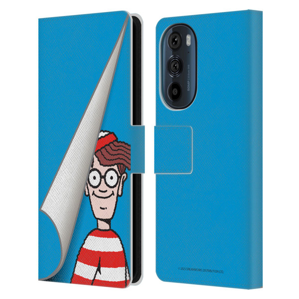 Where's Wally? Graphics Peek Leather Book Wallet Case Cover For Motorola Edge 30