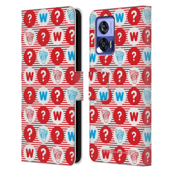 Where's Wally? Graphics Circle Leather Book Wallet Case Cover For Motorola Edge 30 Neo 5G
