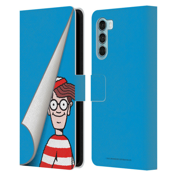 Where's Wally? Graphics Peek Leather Book Wallet Case Cover For Motorola Edge S30 / Moto G200 5G