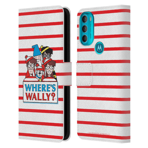 Where's Wally? Graphics Characters Leather Book Wallet Case Cover For Motorola Moto G71 5G