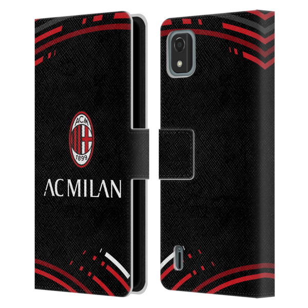 AC Milan Crest Patterns Curved Leather Book Wallet Case Cover For Nokia C2 2nd Edition
