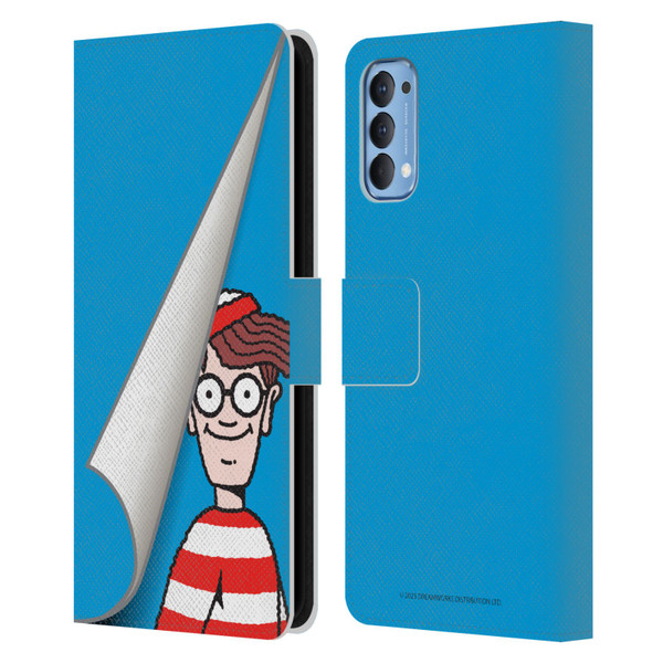 Where's Wally? Graphics Peek Leather Book Wallet Case Cover For OPPO Reno 4 5G