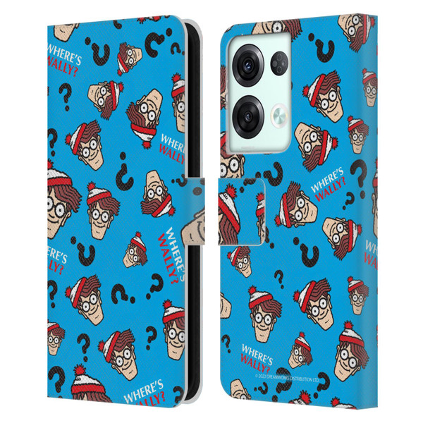 Where's Wally? Graphics Head Pattern Leather Book Wallet Case Cover For OPPO Reno8 Pro