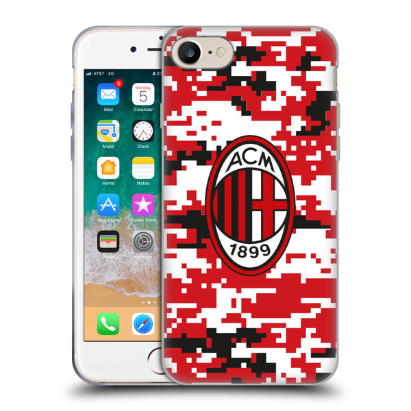 AC Milan Crest Patterns Digital Camouflage Soft Gel Case for Apple iPhone 7 / 8 / SE 2020 & 2022